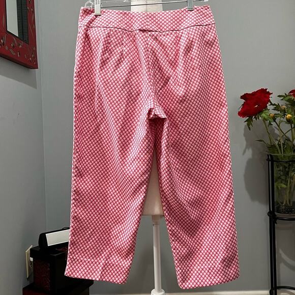 NEW Ann Taylor Loft Retro Preppy Polka Dot Straight Leg Pedal Pusher Capri Pants - Picture 3 of 14